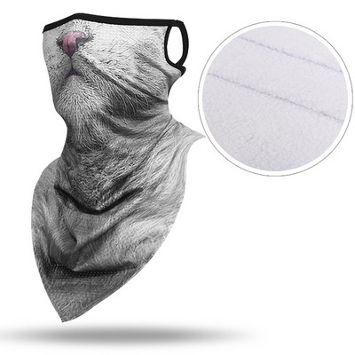 Žiemos šiltas slidinėjimo motociklas dviračių kaukė snieglenčių sportui lauke, visą veidą, 3D gyvūnas, trikampis šalikas, atsparus vėjui, slidinėjantis vyras, moteris