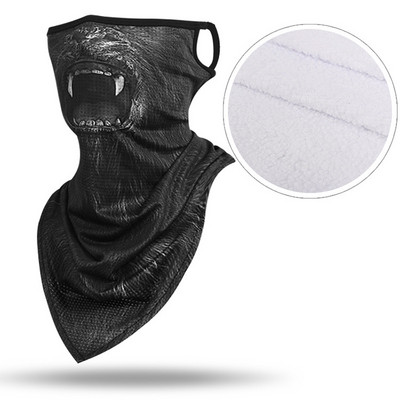 Žiemos šiltas slidinėjimo motociklas dviračių kaukė snieglenčių sportui lauke, visą veidą, 3D gyvūnas, trikampis šalikas, atsparus vėjui, slidinėjantis vyras, moteris