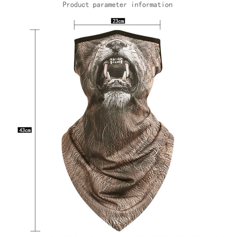 Žiemos šiltas slidinėjimo motociklas dviračių kaukė snieglenčių sportui lauke, visą veidą, 3D gyvūnas, trikampis šalikas, atsparus vėjui, slidinėjantis vyras, moteris