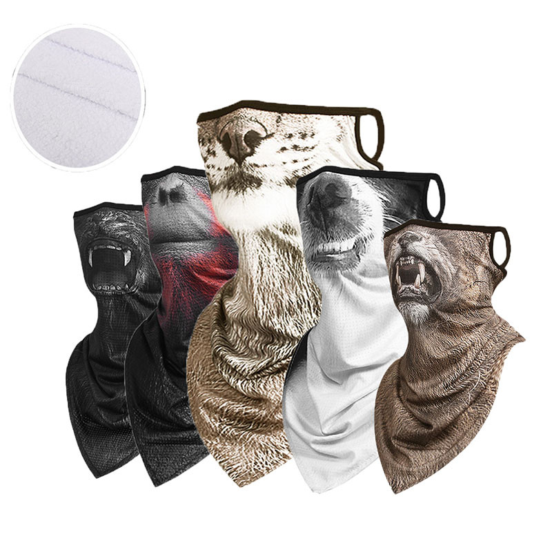 Žiemos šiltas slidinėjimo motociklas dviračių kaukė snieglenčių sportui lauke, visą veidą, 3D gyvūnas, trikampis šalikas, atsparus vėjui, slidinėjantis vyras, moteris