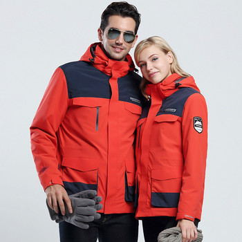 Εξωτερική στολή ορειβασίας Ανδρικό μπουφάν για σκι Γυναικεία μπουφάν 3-σε-ένα επιβίβασης Snowboard Αδιάβροχο μπουφάν Whickened Ski Suit