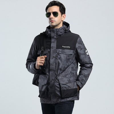 Lauko alpinizmo kostiumas Vyriškas slidinėjimo striukė Moteriška „Trys viename“ snieglenčių striukė, atspari vandeniui „Whickened“ slidinėjimo kostiumo striukė