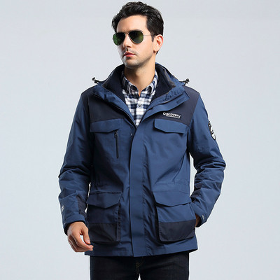 Lauko alpinizmo kostiumas Vyriškas slidinėjimo striukė Moteriška „Trys viename“ snieglenčių striukė, atspari vandeniui „Whickened“ slidinėjimo kostiumo striukė