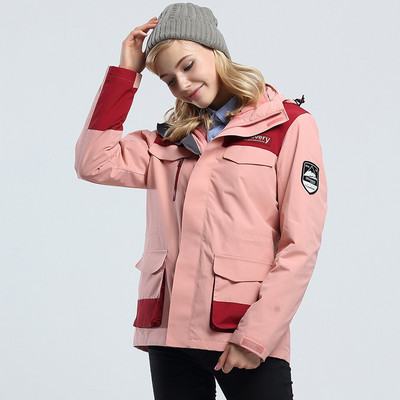 Lauko alpinizmo kostiumas Vyriškas slidinėjimo striukė Moteriška „Trys viename“ snieglenčių striukė, atspari vandeniui „Whickened“ slidinėjimo kostiumo striukė