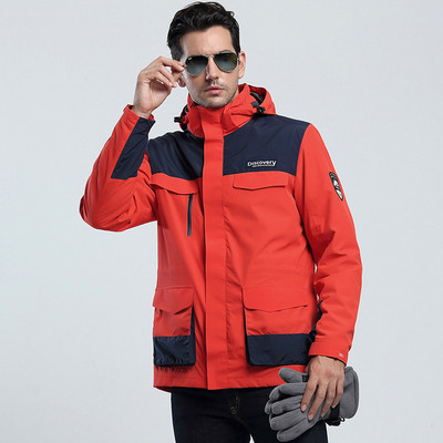 Lauko alpinizmo kostiumas Vyriškas slidinėjimo striukė Moteriška „Trys viename“ snieglenčių striukė, atspari vandeniui „Whickened“ slidinėjimo kostiumo striukė