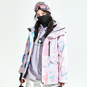 Žieminė nauja slidinėjimo striukė Vyriški moteriški šilti lauko sportiniai snieglenčių kostiumai, drabužiai, paltai, atsparūs vėjui, vandeniui atsparūs slidinėjimo viršūnės su gobtuvu