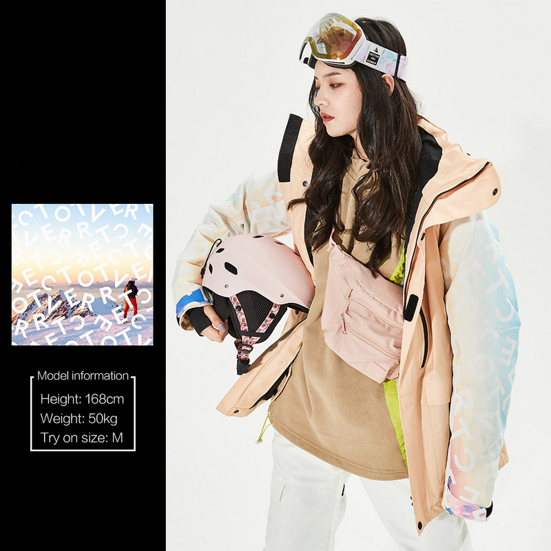 Žieminė nauja slidinėjimo striukė Vyriški moteriški šilti lauko sportiniai snieglenčių kostiumai, drabužiai, paltai, atsparūs vėjui, vandeniui atsparūs slidinėjimo viršūnės su gobtuvu