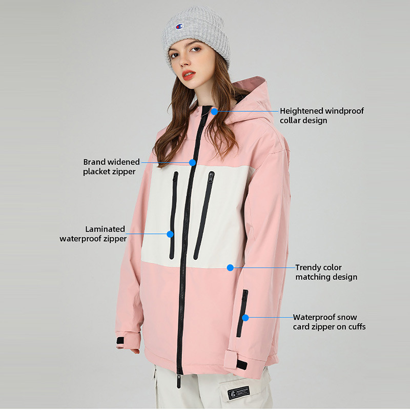 Moteriška slidinėjimo striukė žiemai lauke, šilta, atspari vėjui ir vandeniui