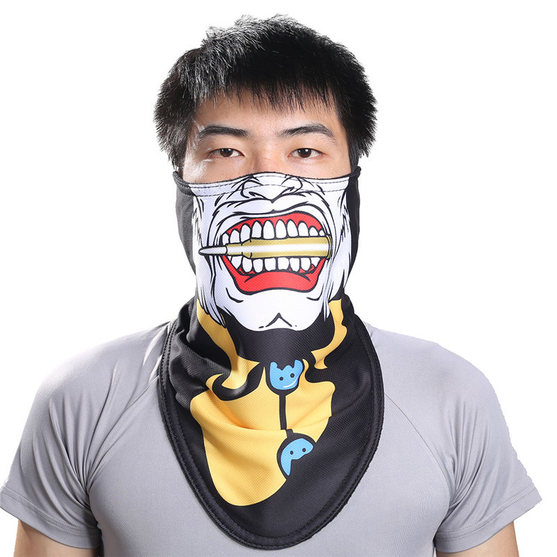 ALRCLAVA în aer liber Ski Snowboard Motociclete Încălzitoare de iarnă Sport Mască completă Pirați 3D Printed Triunghiular Esarfă Mască de schi