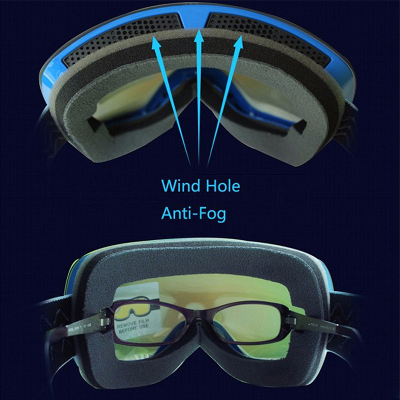 Нови очила за ски Двуслойни противозамъгляващи очила за сняг, сноуборд, очила за моторни шейни, спорт на открито, планинарство, ски Googles
