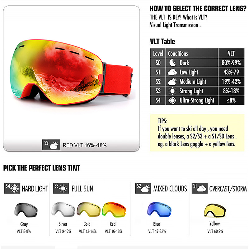 Dvigubi slidinėjimo akiniai nuo rūko Vyriški slidinėjimo sportiniai snieglenčių akiniai Moteriški trumparegystės slidinėjimo akiniai UV400 apsauginiai akiniai