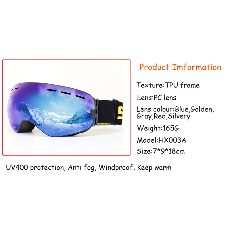 Dvigubi slidinėjimo akiniai nuo rūko Vyriški slidinėjimo sportiniai snieglenčių akiniai Moteriški trumparegystės slidinėjimo akiniai UV400 apsauginiai akiniai