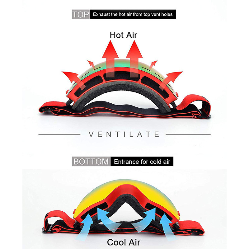 Dvigubi slidinėjimo akiniai nuo rūko Vyriški slidinėjimo sportiniai snieglenčių akiniai Moteriški trumparegystės slidinėjimo akiniai UV400 apsauginiai akiniai