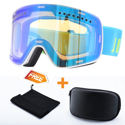 Síszemüveg REVO bevonatú hengeres mágnes férfi kártya rövidlátás, dupla páramentesítő, dupla rétegű szemüveg női snowboard síszemüveg