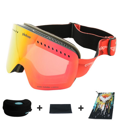 Slidinėjimo akiniai UV400 dideli slidinėjimo akiniai slidinėjimo Dvisluoksniai lęšiai nuo rasojimo snieglenčių vyrams Moterims Sniego alpinizmo nuo vėjo apsaugantys akiniai