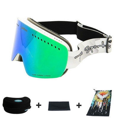 Slidinėjimo akiniai UV400 dideli slidinėjimo akiniai slidinėjimo Dvisluoksniai lęšiai nuo rasojimo snieglenčių vyrams Moterims Sniego alpinizmo nuo vėjo apsaugantys akiniai