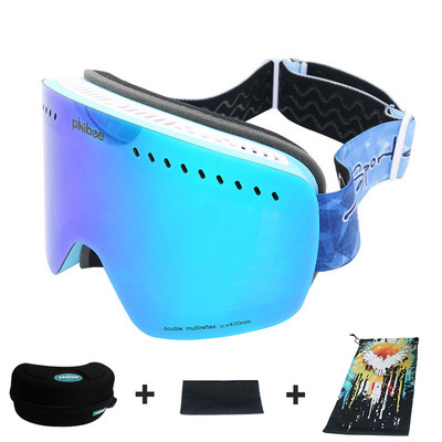 Vaikų slidinėjimo akiniai Dviejų sluoksnių 100 % UV400 apsauga berniukams nuo rasojimo snieglenčių mergaičių alpinizmo vėjui atsparūs slidinėjimo akiniai