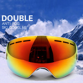 Slidinėjimo akiniai dvisluoksniai vyriški žieminiai šilti slidinėjimo akiniai nuo rasojimo UV400 snieglenčių akiniai Moteriški slidinėjimo akiniai trumparegystės akiniai