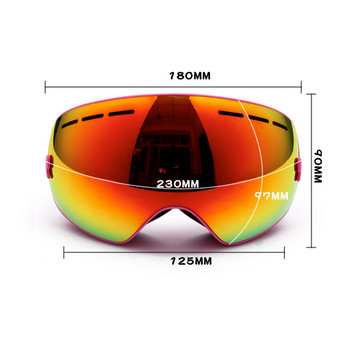 Ски очила Двуслойни мъжки зимни топли ски очила против замъгляване UV400 очила за сноуборд дамски ски очила Arded късогледство очила