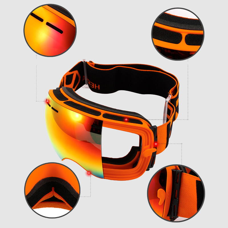 Slidinėjimo akiniai dvisluoksniai vyriški žieminiai šilti slidinėjimo akiniai nuo rasojimo UV400 snieglenčių akiniai Moteriški slidinėjimo akiniai trumparegystės akiniai