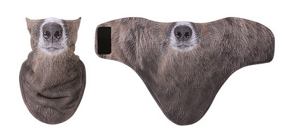 3D gyvūnų žiemos vilnos slidžių šalikas dviratininkams veido kaukė snieglenčių juosta galvos apdangalas Kaklo šildytuvas trikampis dviratis sustorėjęs seilinukai kepuraitės