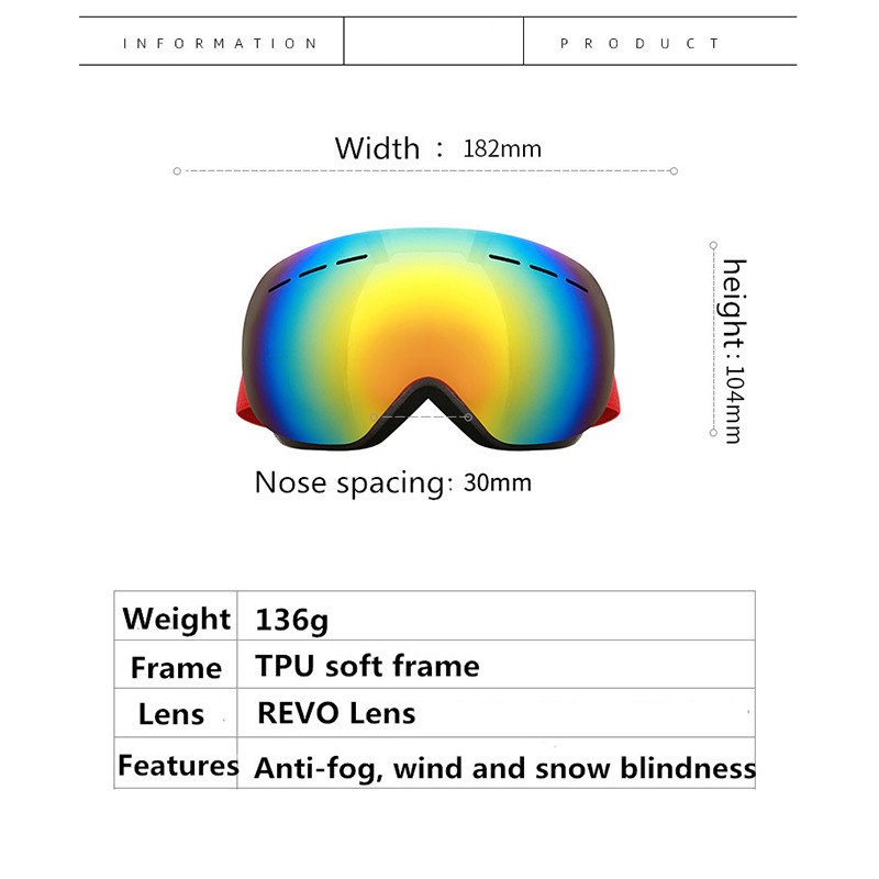 2022 m. slidinėjimo akiniai Žieminiai sniego vyrų sportiniai akiniai Dvisluoksniai nuo rasojimo UV apsaugos akiniai Moteriški snieglenčių slidinėjimo akiniai