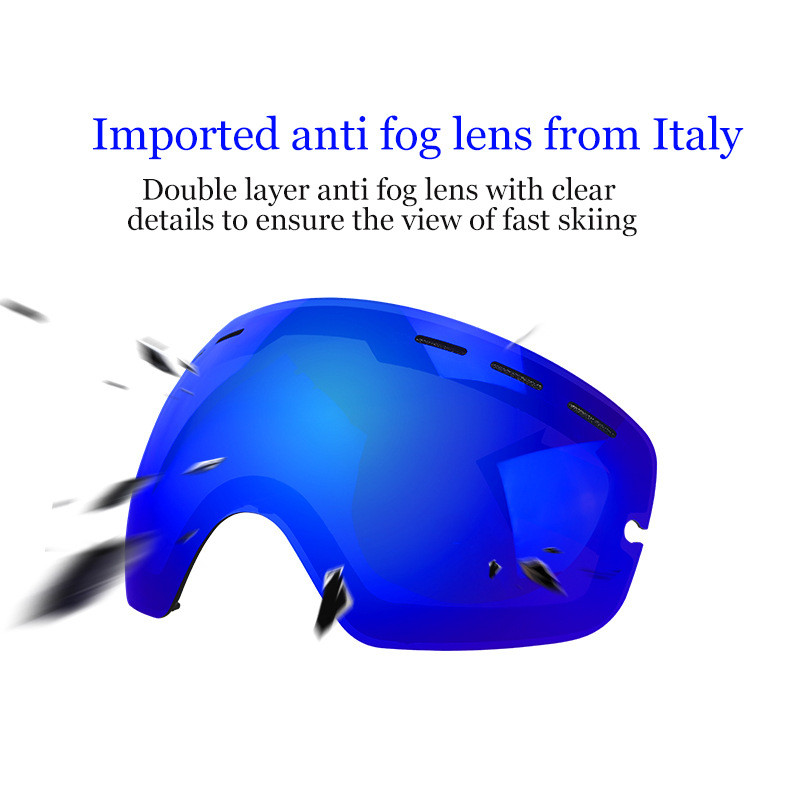 Slidinėjimo akiniai nuo rasojimo dvisluoksniai akiniai, poliarizuoti lęšiai, moteriški slidinėjimo akiniai Vyriški UV400 snieglenčių akiniai Vyriški, atsparūs vėjui, žieminiai akiniai