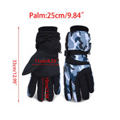 Naujos Unisex Winter Camo Stripes Snow slidinėjimo pirštinės vandeniui atsparios termiškai pliušinės šiltos pirštinės