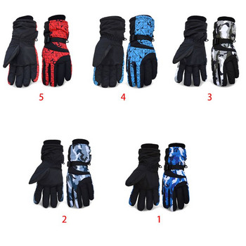 Нови унисекс зимни камуфлажни ленти за ски ръкавици за сняг Водоустойчиви термоплюшени топли ръкавици