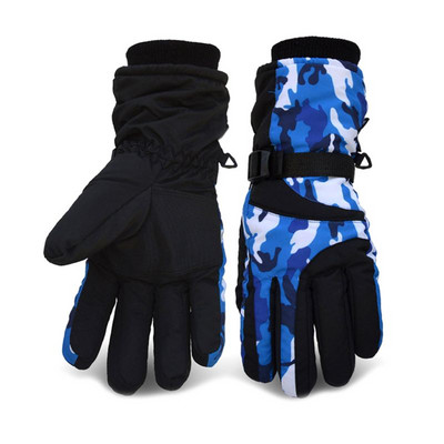 Naujos Unisex Winter Camo Stripes Snow slidinėjimo pirštinės vandeniui atsparios termiškai pliušinės šiltos pirštinės