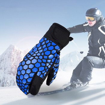 1 ζευγάρι γάντια σκι Χειμερινά γάντια αδιάβροχα γάντια 3 δακτύλων με οθόνη αφής ζεστό γάντι για υπαίθρια γάντια σκι Ζεστό γάντι XR-hot