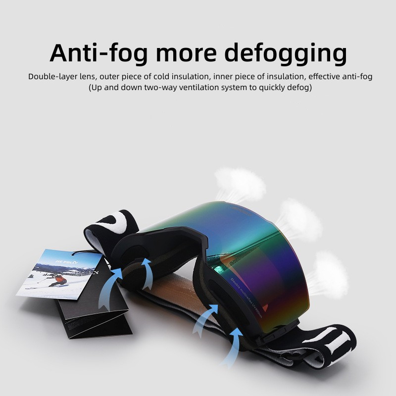 Magnetinio stulpelio paviršiaus PC slidinėjimo akiniai dvigubi nerasojantys lauko snieglenčių akiniai vyriški ir moteriški modeliai slidinėjimo akiniai