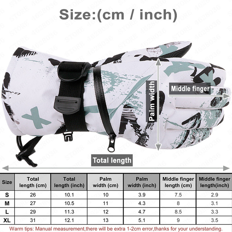 Férfi Síkesztyűk Polár Snowboard kesztyűk Motoros szánok Motorozás Téli kesztyűk Szélálló Vízálló Női Hókesztyűk
