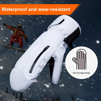 1 ζεύγος θερμικά γάντια φορούν ανθεκτικά γάντια σκι Γάντια αφής από συνθετικό δέρμα
