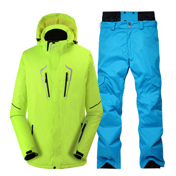 Моден мъжки снежен костюм ски костюм 2021 зимно облекло за ски на открито облекло за сноуборд водоустойчиви ветроустойчиви ски якета панталони