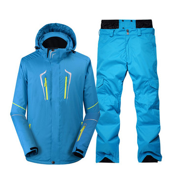 Моден мъжки снежен костюм ски костюм 2021 зимно облекло за ски на открито облекло за сноуборд водоустойчиви ветроустойчиви ски якета панталони