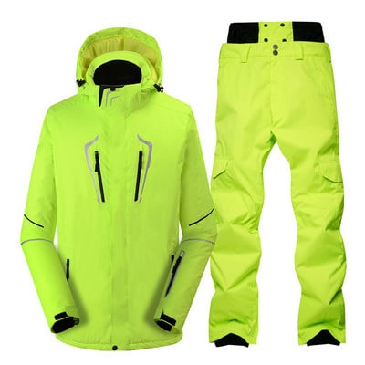Fashion Men Snow Suit slidinėjimo kostiumas 2021 m. žiemos lauko slidinėjimo dėvėjimas snieglenčių rūbai neperšlampami vėjo slidinėjimo striukės kelnės
