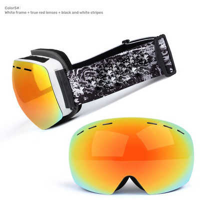 Dviejų lęšių kompiuteriniai slidinėjimo akiniai Lauko sportiniai snieglenčių akiniai nuo rasojimo ir vėjo, skirti vyrams ir moterims.