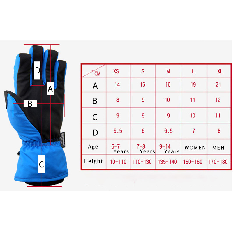 Žiema Tėtis Sūnus Berniukas Sportas Neperšlampamas Mama Mergina Slidinėjimo Pirštinės Sniego Pirštinės Lauke Šiltos Vyriškos Moterys Snieglentės Pirštinės Termo drabužiai