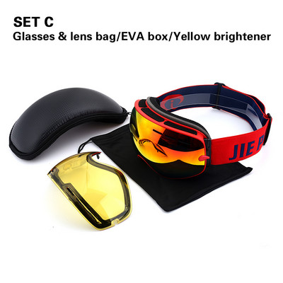 Dvigubi nerasojantys HD kompiuteriniai slidinėjimo akiniai nuo rasojimo vyrams ir moterims lauko nuo smėlio sniego akiniai nuo rasojimo snieglenčių akiniai