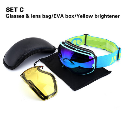 Dvigubi nerasojantys HD kompiuteriniai slidinėjimo akiniai nuo rasojimo vyrams ir moterims lauko nuo smėlio sniego akiniai nuo rasojimo snieglenčių akiniai