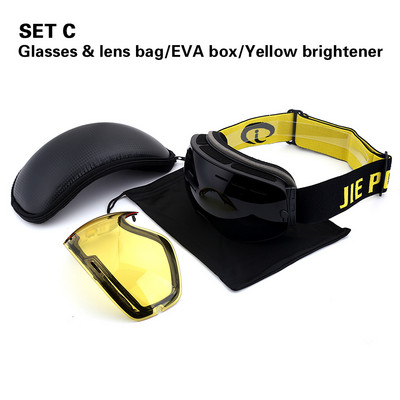 Dvigubi nerasojantys HD kompiuteriniai slidinėjimo akiniai nuo rasojimo vyrams ir moterims lauko nuo smėlio sniego akiniai nuo rasojimo snieglenčių akiniai