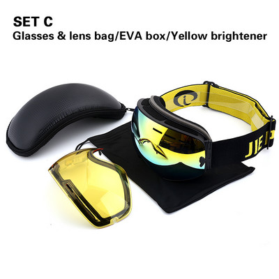 Dvigubi nerasojantys HD kompiuteriniai slidinėjimo akiniai nuo rasojimo vyrams ir moterims lauko nuo smėlio sniego akiniai nuo rasojimo snieglenčių akiniai