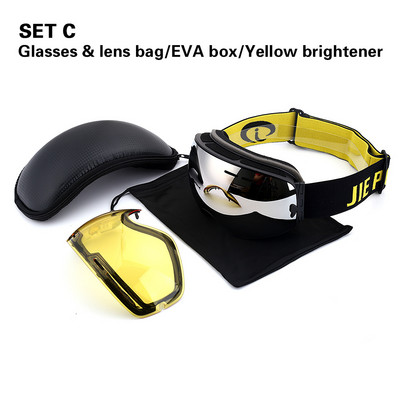 Dvigubi nerasojantys HD kompiuteriniai slidinėjimo akiniai nuo rasojimo vyrams ir moterims lauko nuo smėlio sniego akiniai nuo rasojimo snieglenčių akiniai