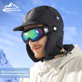 Lauko slidinėjimo perkūno skrybėlė žieminė vyrų ir moterų jojimo akiniai ir šilta skrydžio kepurė, atspari vėjui ir vandeniui