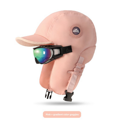 Lauko slidinėjimo perkūno skrybėlė žieminė vyrų ir moterų jojimo akiniai ir šilta skrydžio kepurė, atspari vėjui ir vandeniui