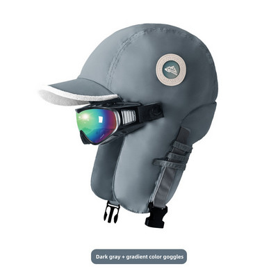 Lauko slidinėjimo perkūno skrybėlė žieminė vyrų ir moterų jojimo akiniai ir šilta skrydžio kepurė, atspari vėjui ir vandeniui