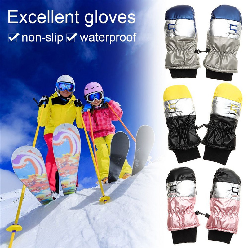 Divat télen kell csúszásmentes gyerekeknek gyerekeknek hosszú ujjú ujjatlan kesztyű gyerekeknek síkesztyűk szélálló vízálló hó snowboard