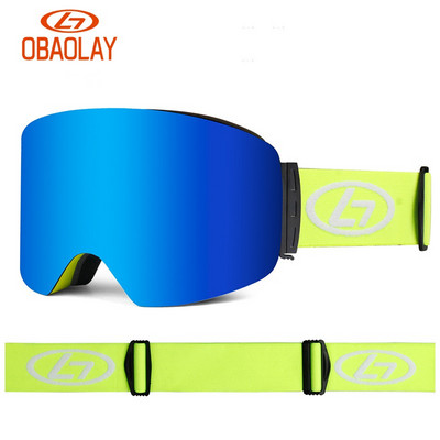 Užsegami dvigubo objektyvo kompiuteriniai slidinėjimo akiniai Lauko sportiniai nuo rasojimo ir vėjo snieglenčių akiniai vyrams ir moterims.