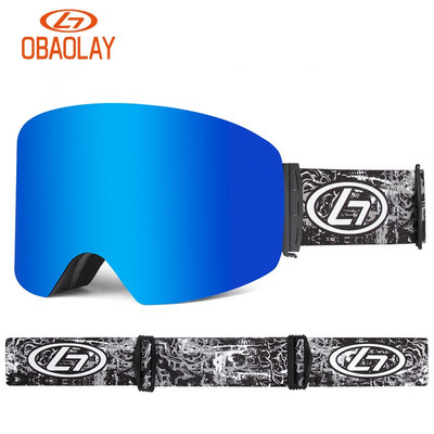 Užsegami dvigubo objektyvo kompiuteriniai slidinėjimo akiniai Lauko sportiniai nuo rasojimo ir vėjo snieglenčių akiniai vyrams ir moterims.